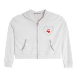 Zip Jacket With Whipstitch WIth Cherry Heart