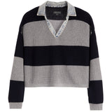 Denim Collar Stripe Sweater
