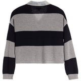 Denim Collar Stripe Sweater