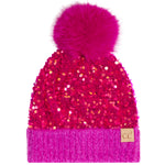 7/14 Sequin Pom Pom Hat - Denny's