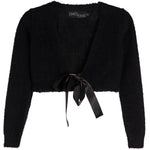 Satin Tie Front Fuzzy Cardigan With - Denny's