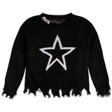 Open Star Distressed Sweater - Denny's