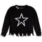 Open Star Distressed Sweater - Denny's