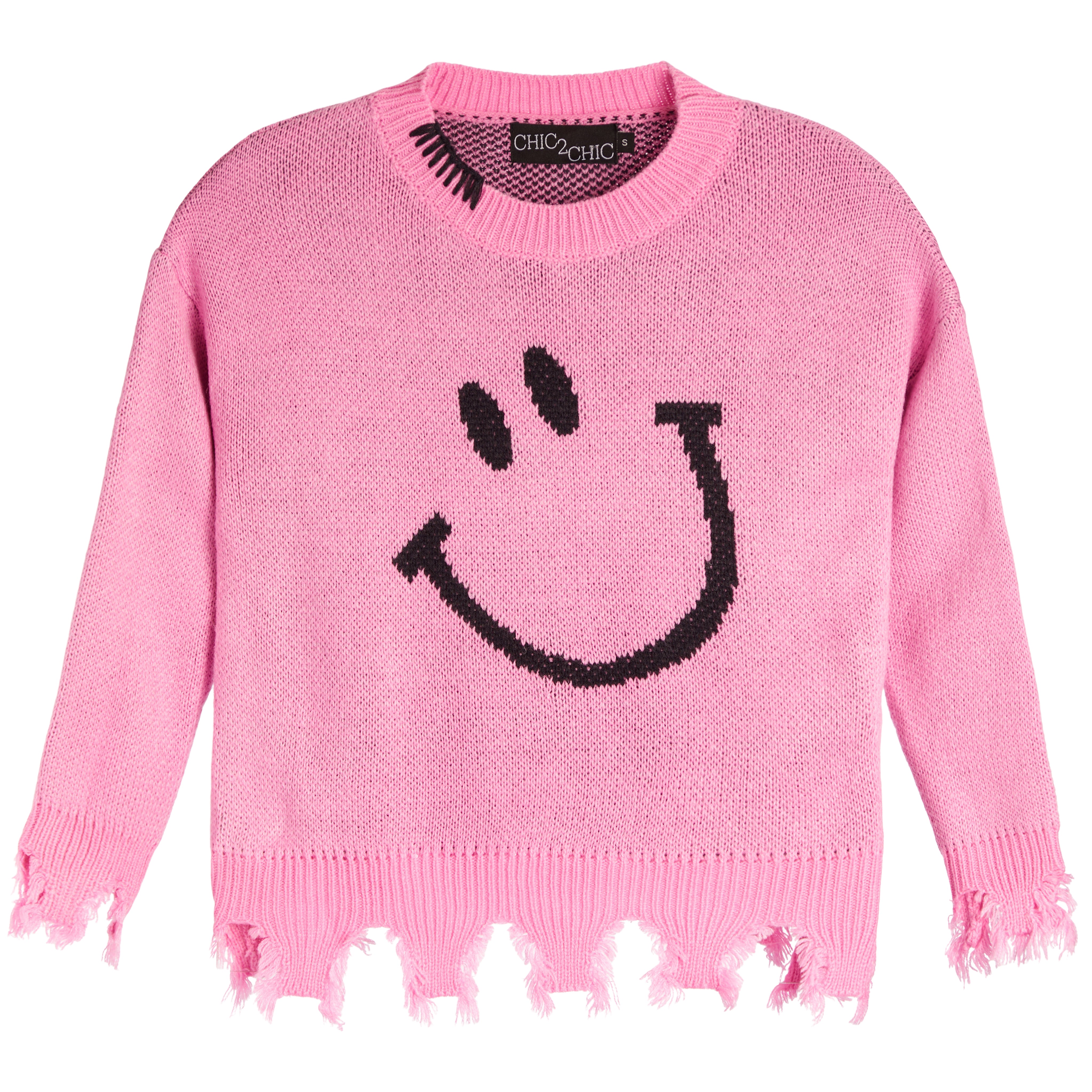 Smiley Distresed Sweater - Denny's