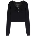 Keely Long Sleeve Henley Top - Denny's