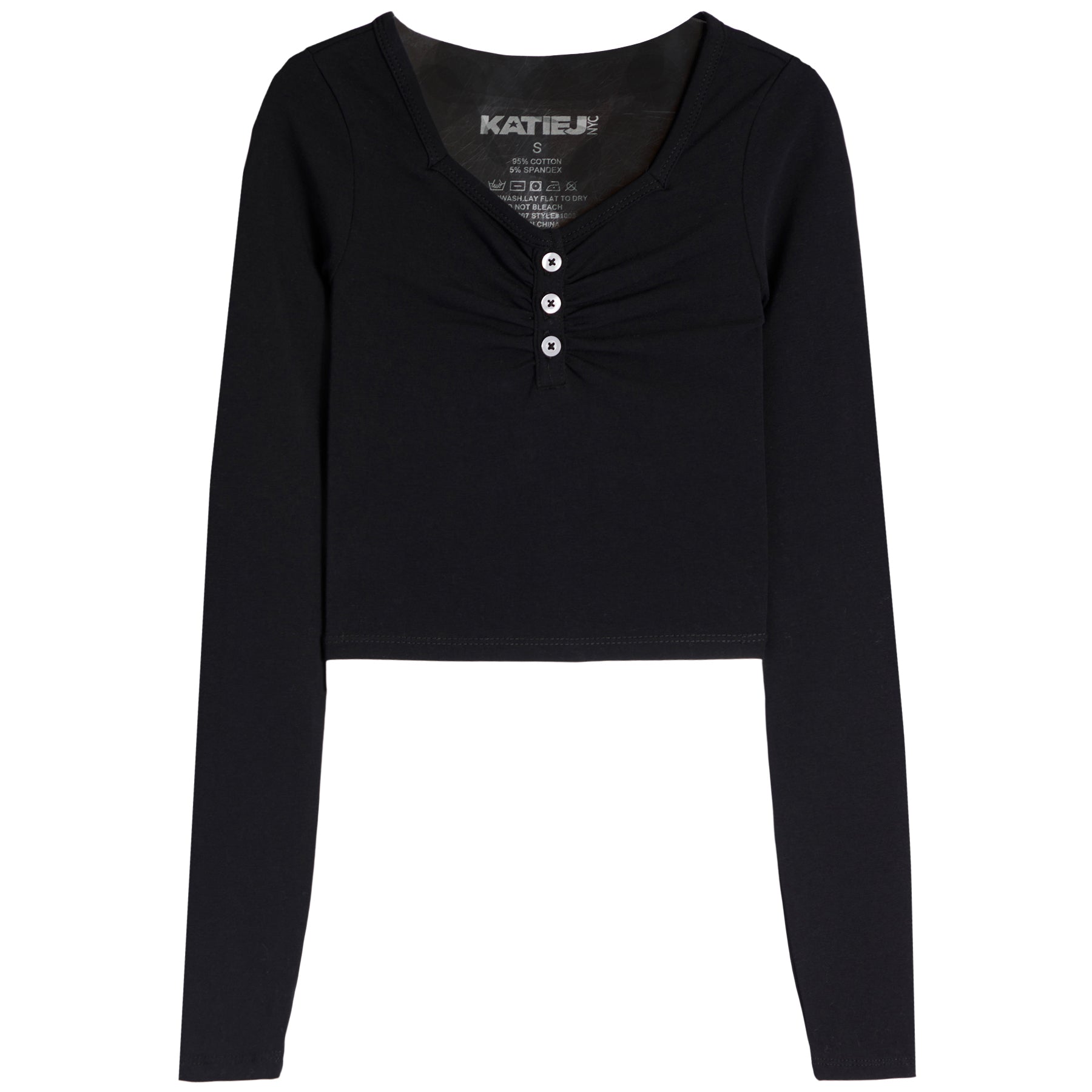 Keely Long Sleeve Henley Top - Denny's