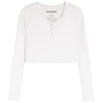Keely Long Sleeve Henley Top - Denny's