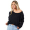 Kerry Solid Off Shoulder Sweatshirt - Denny's