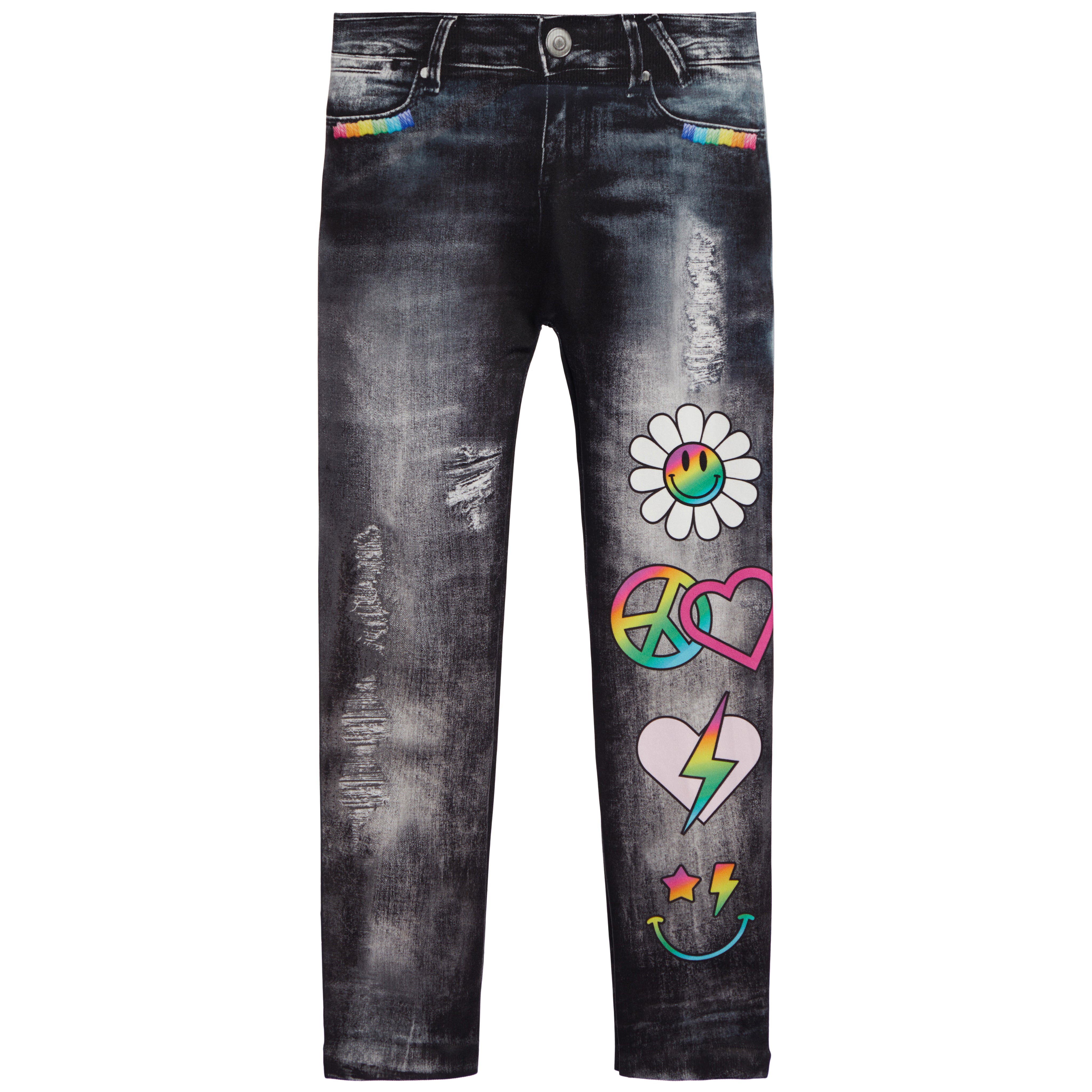 Distressed Denim Icon Leggings - Denny's