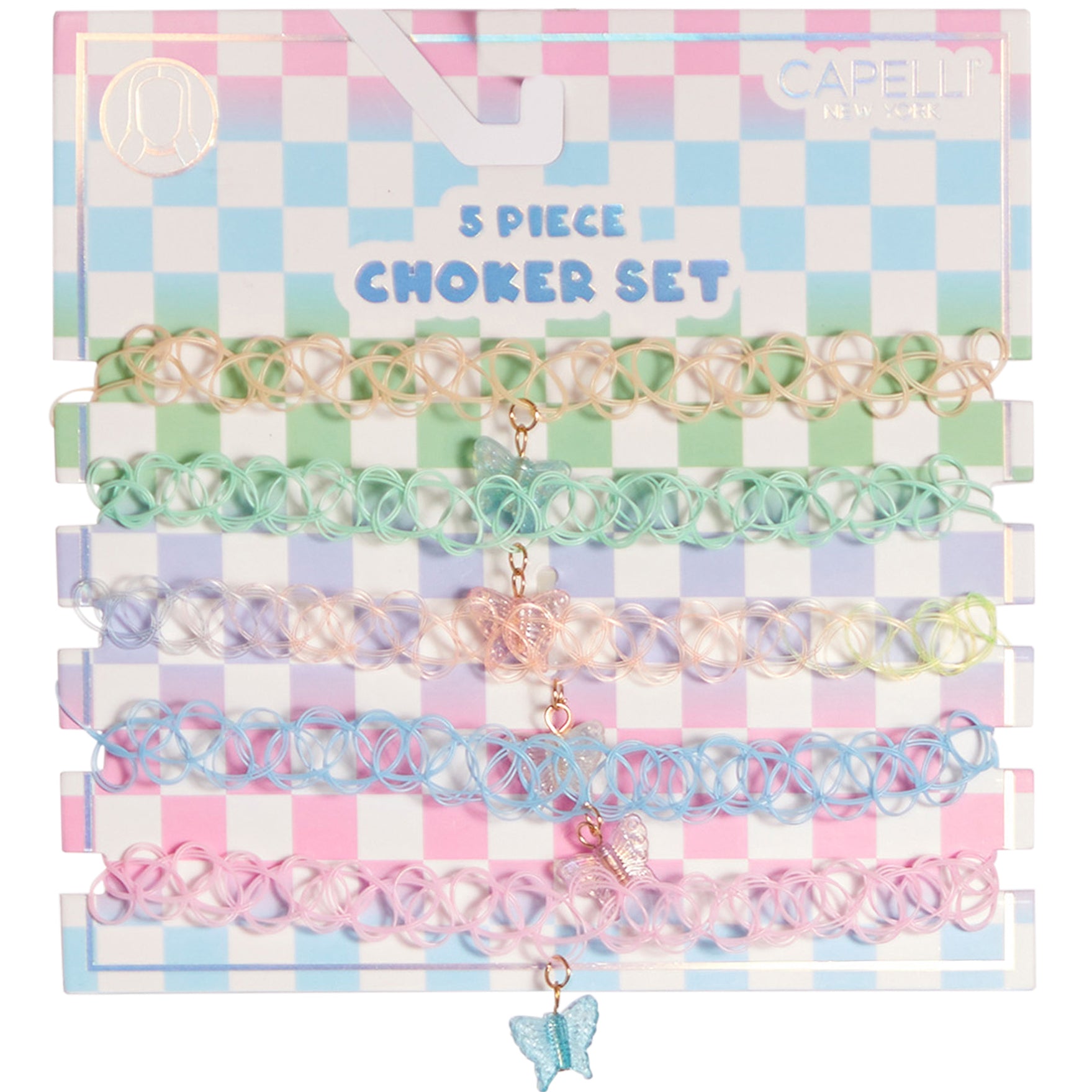 Kids` 5pk Stretched Butterfly Charms Choker Set - Denny's