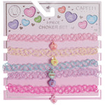 5 Pack Heart Words Choker Necklaces - Denny's