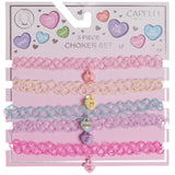 5 Pack Heart Words Choker Necklaces - Denny's