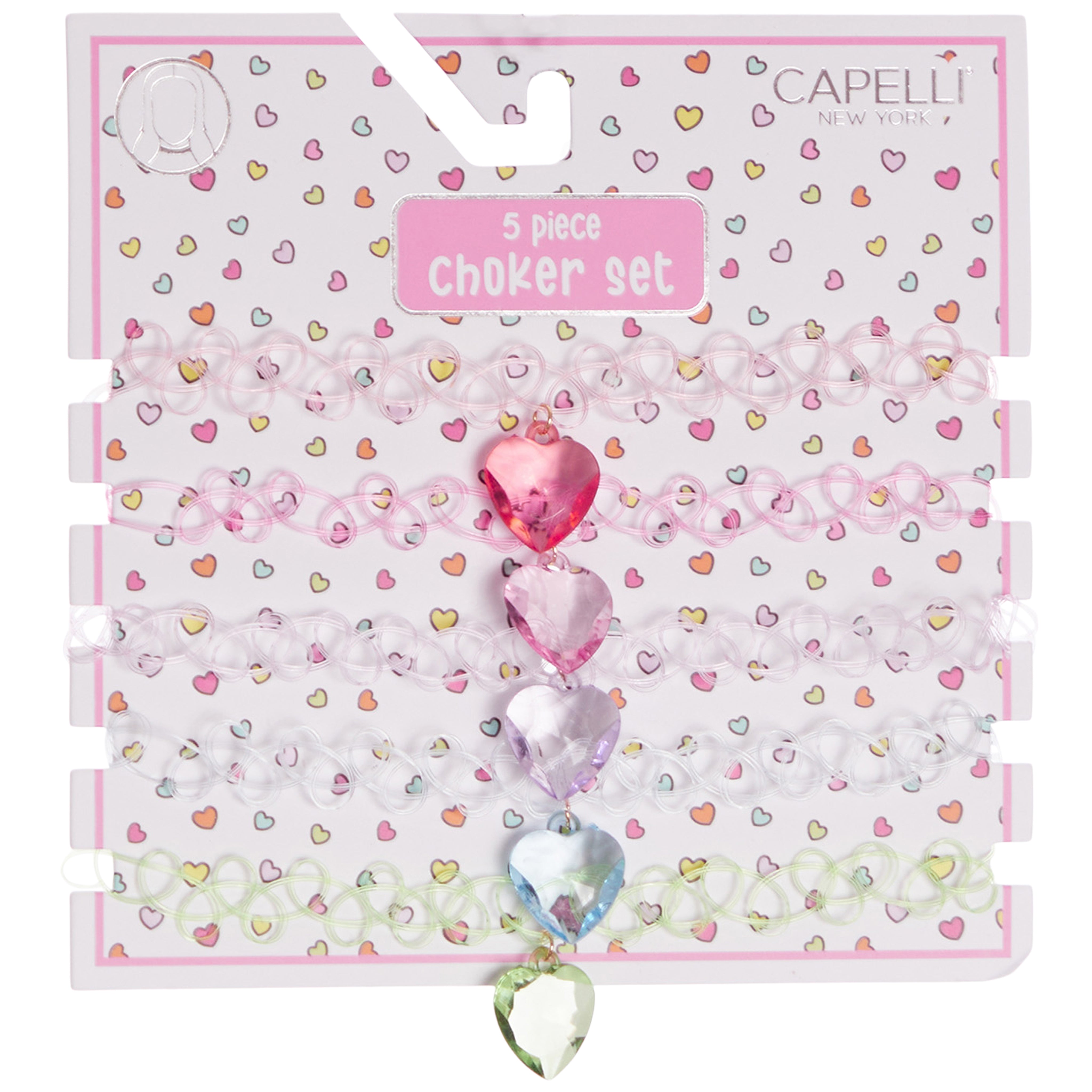 5 Pack Heart Charms Choker Necklaces - Denny's