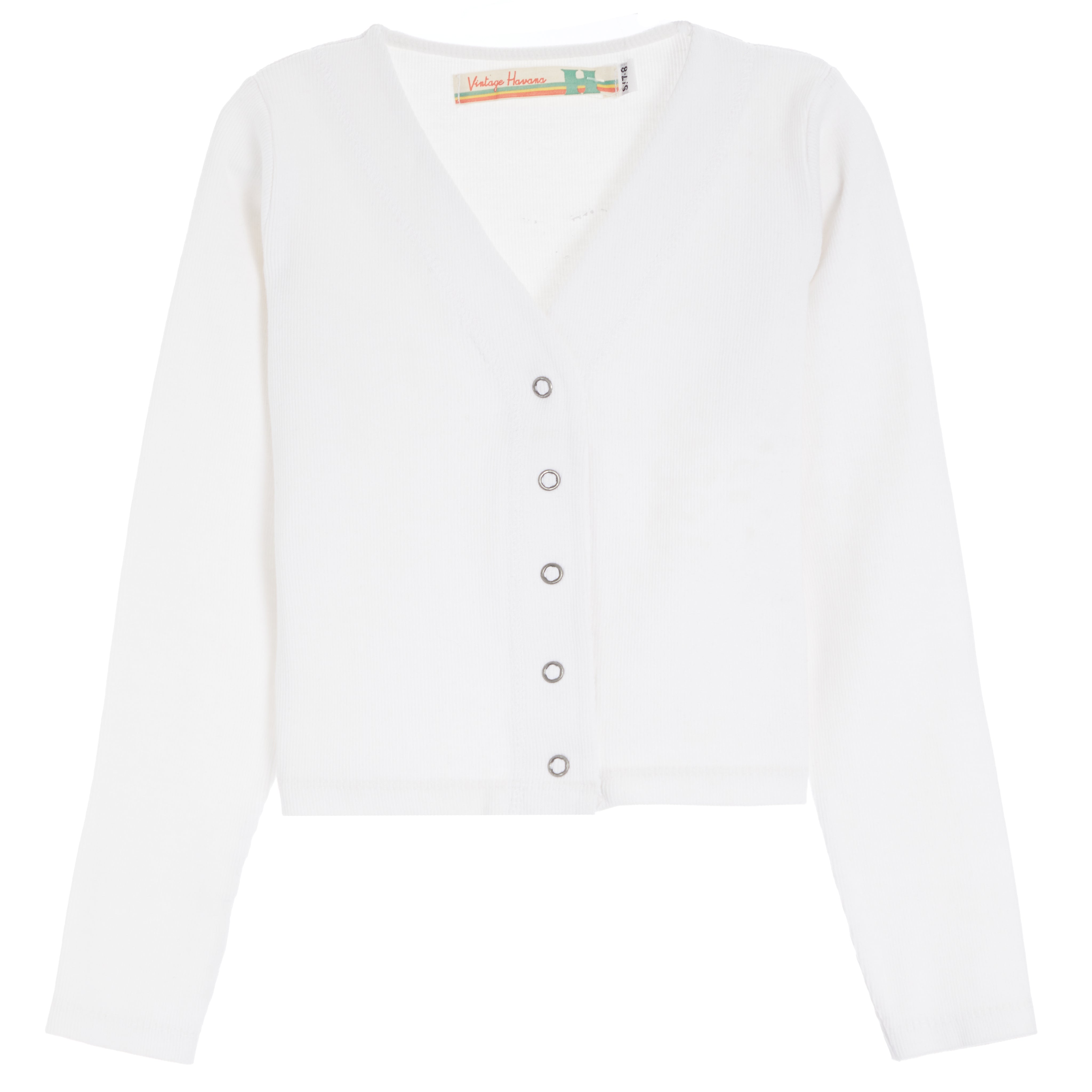 Ribbed Snap Button Cardi - Denny's