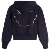 Smiley Embrodiery Zip Hoody - Denny's