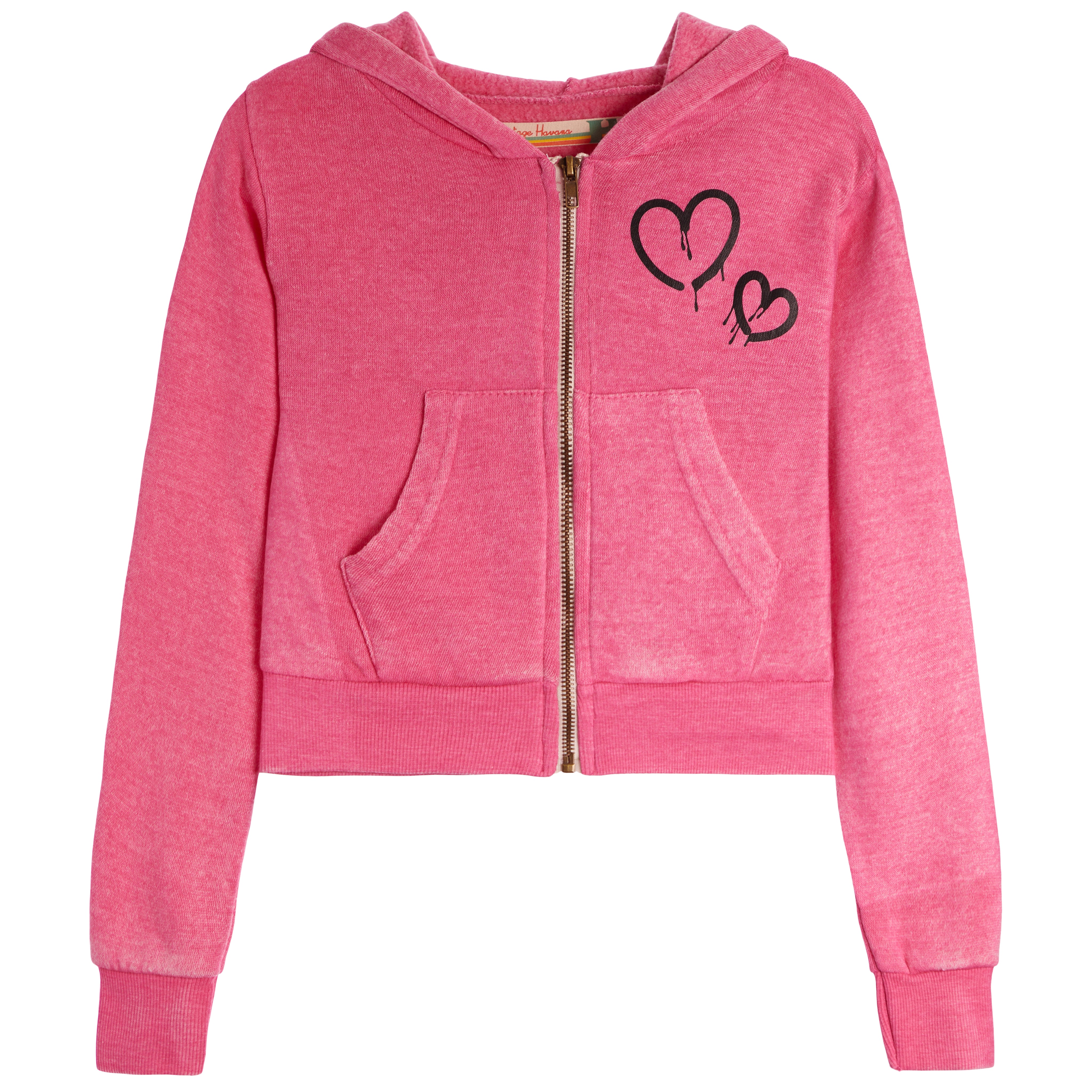 Drippy Heart Crop Zip Hoodie - Denny's