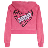 Drippy Heart Crop Zip Hoodie - Denny's