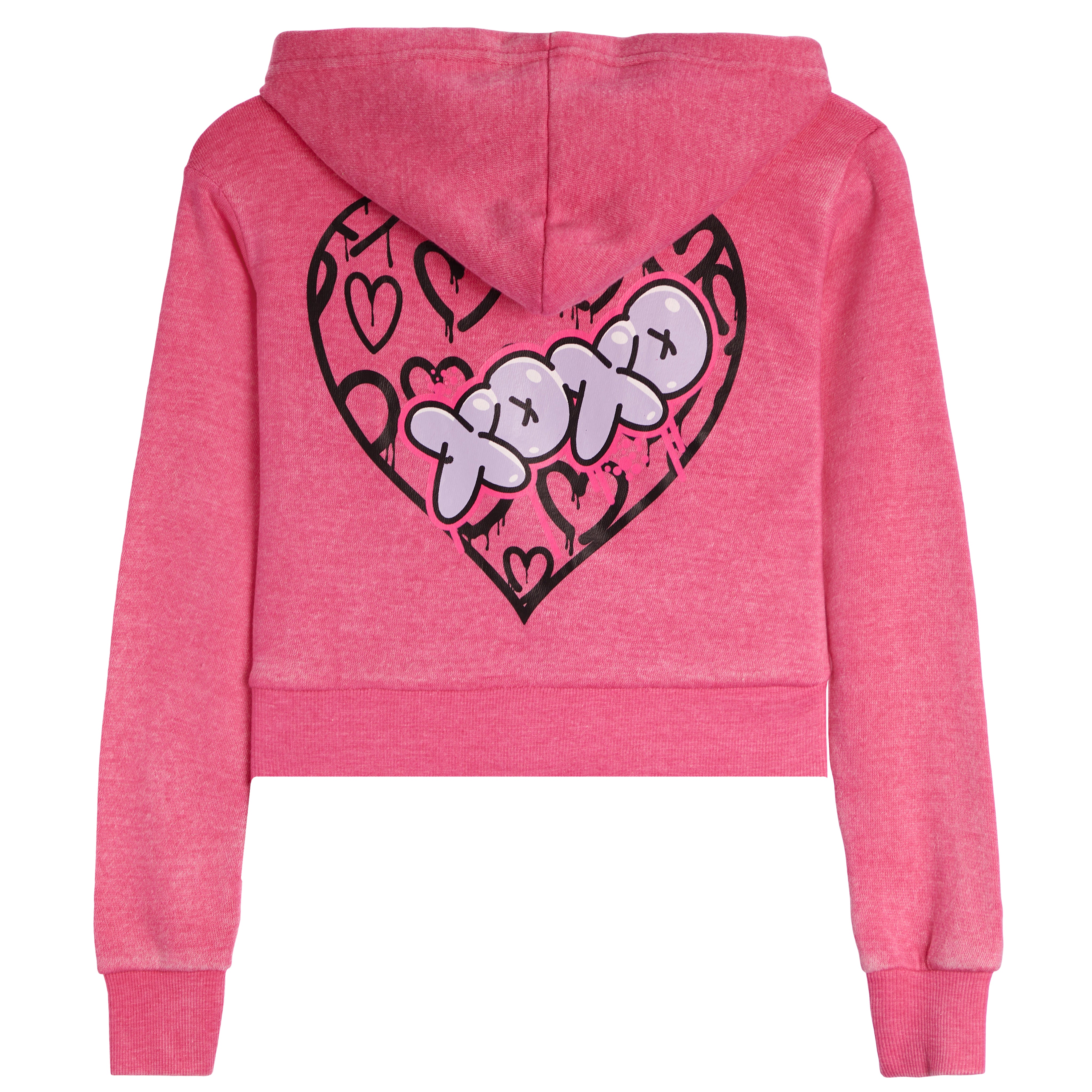 Drippy Heart Crop Zip Hoodie - Denny's