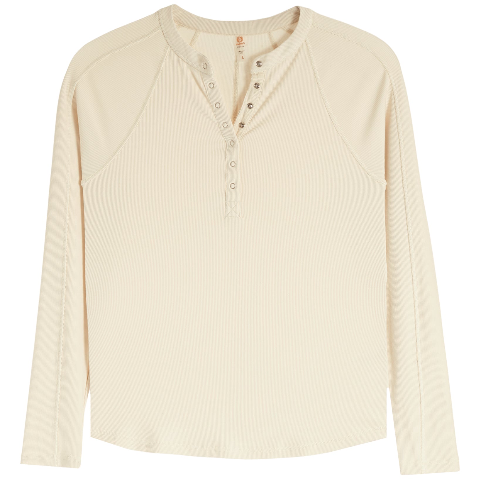 Long Sleeve Ribbed Henley - Denny's