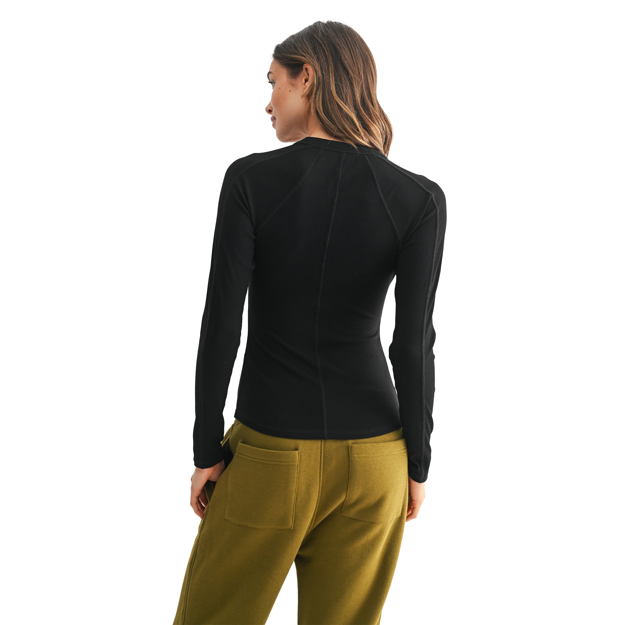 Long Sleeve Ribbed Henley - Denny's