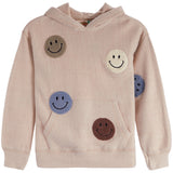 Fleece Hoody With Smiley Patches - Denny's