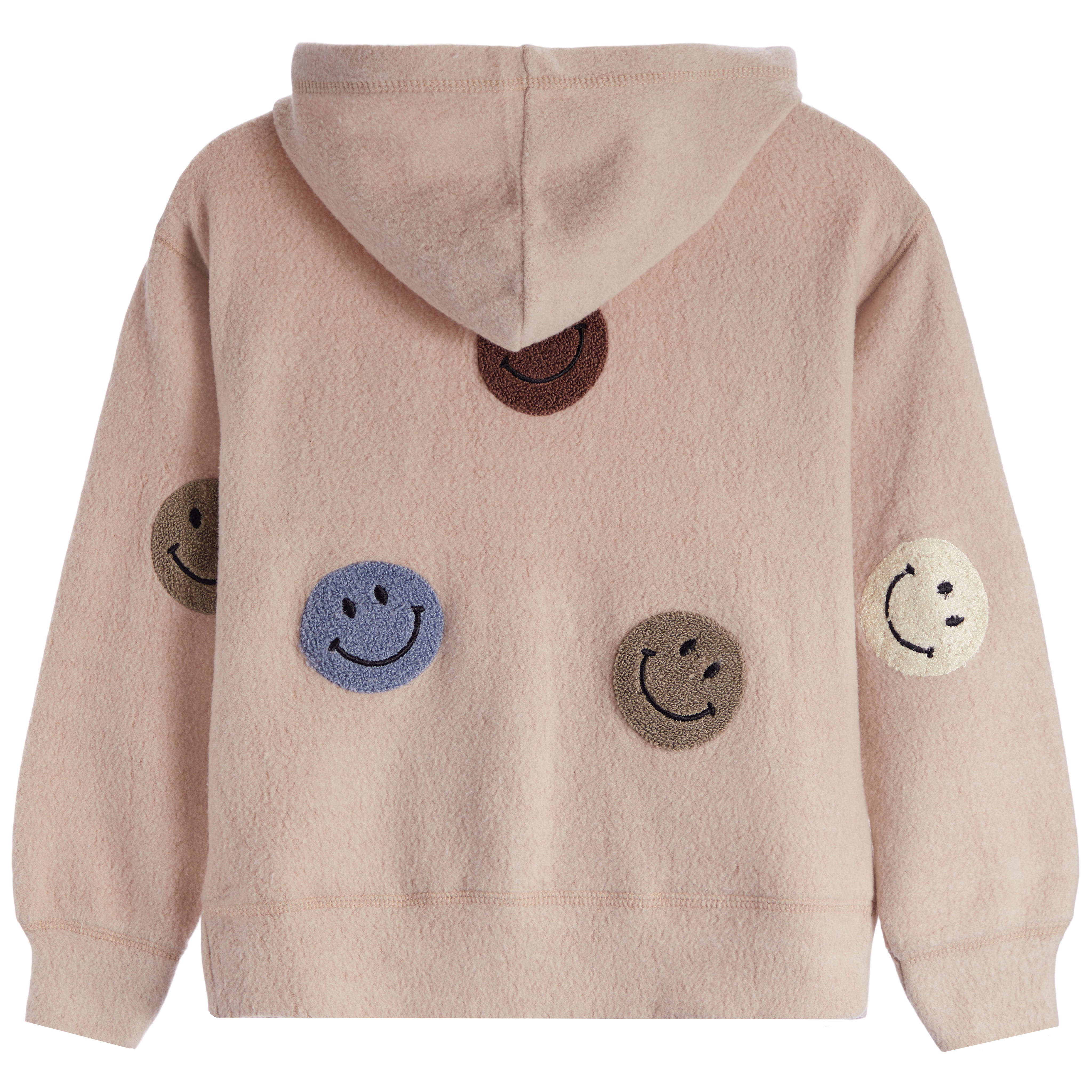 Fleece Hoody With Smiley Patches - Denny's