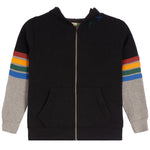 Rainbow Stripe Colorblock Zip Hoodie - Denny's