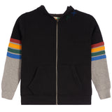 Rainbow Stripe Colorblock Zip Hoodie - Denny's