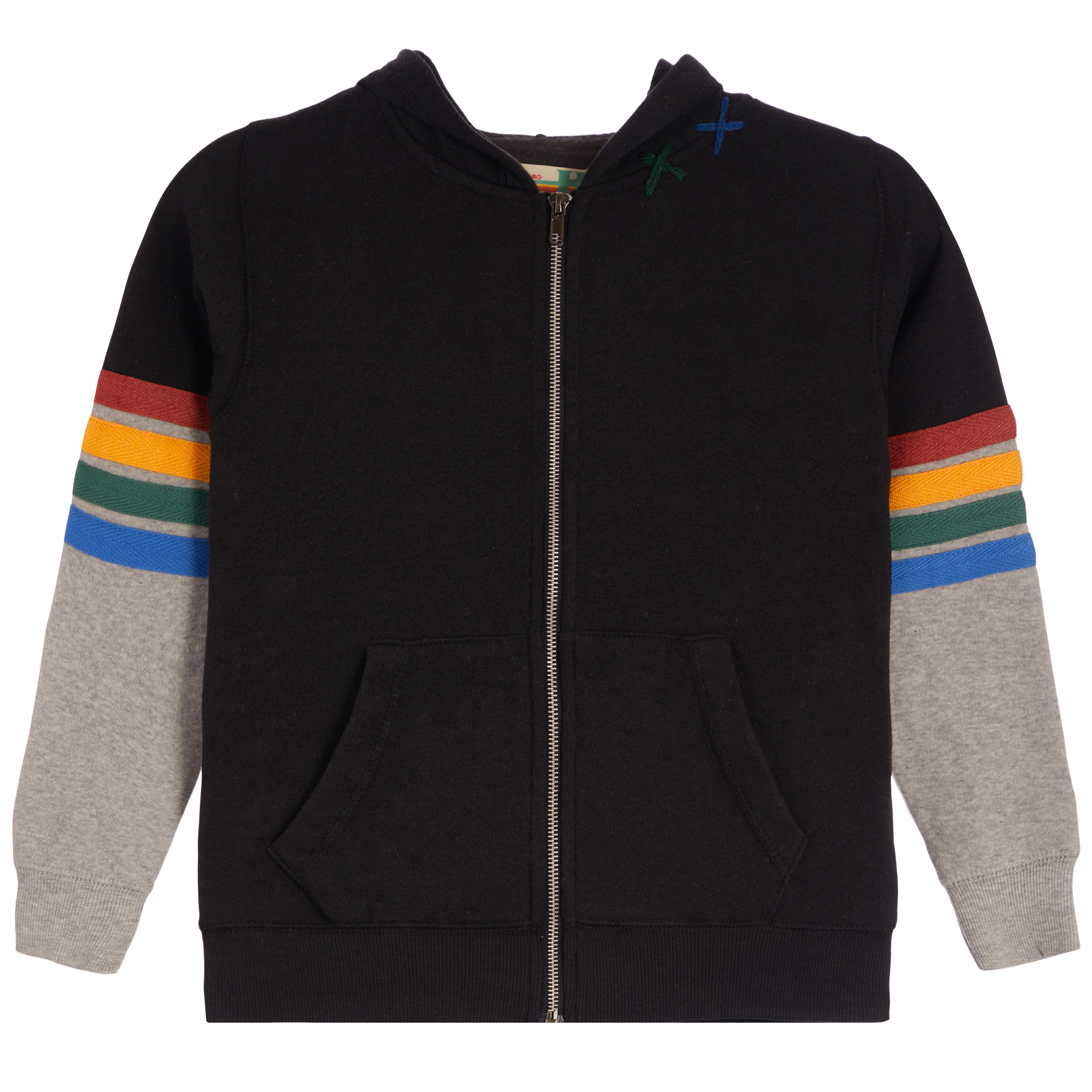 Rainbow Stripe Colorblock Zip Hoodie - Denny's