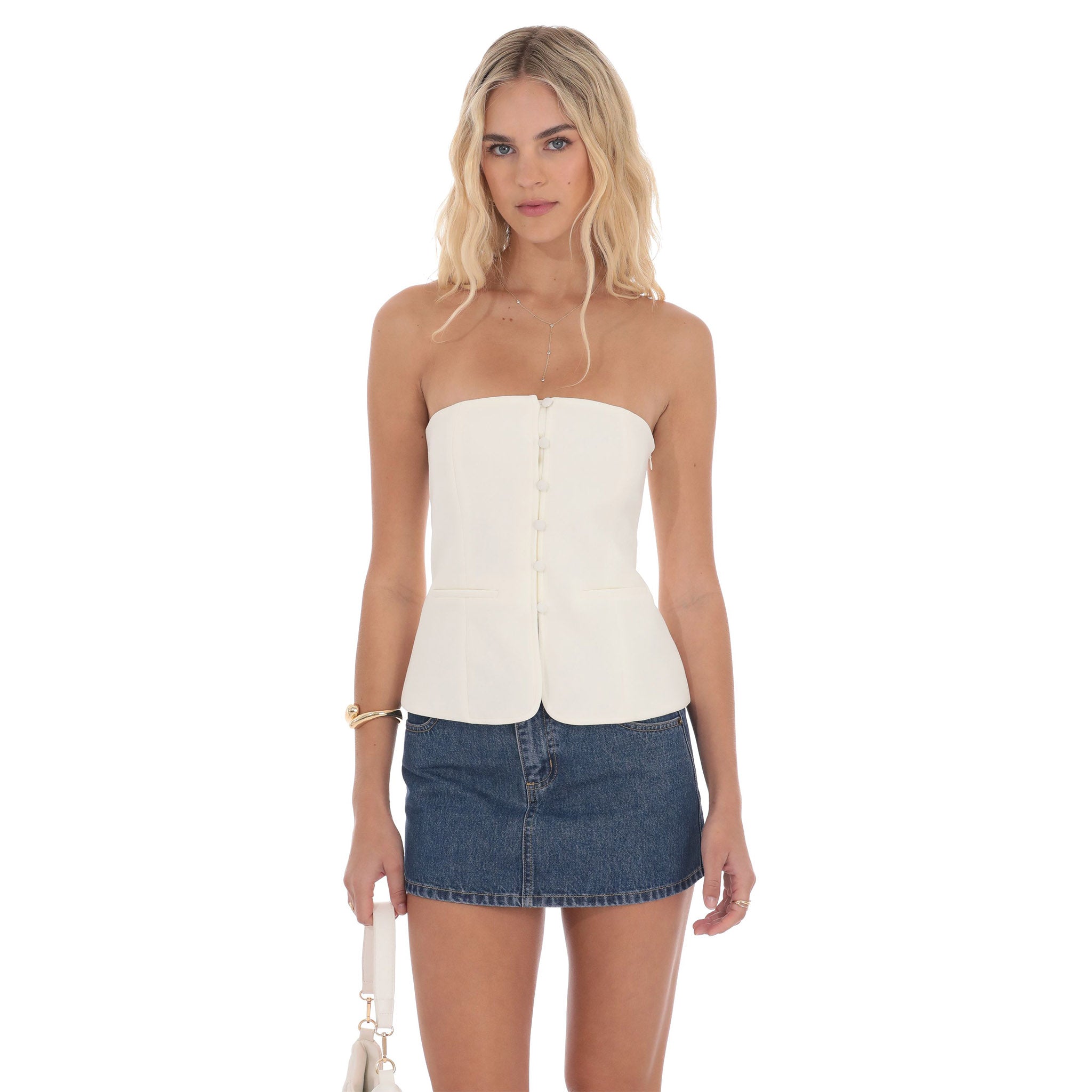 Strapless Tailored Vest - Denny's