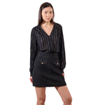 Tweed Skirt With Gold Heart Buttons - Denny's