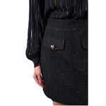 Tweed Skirt With Gold Heart Buttons - Denny's