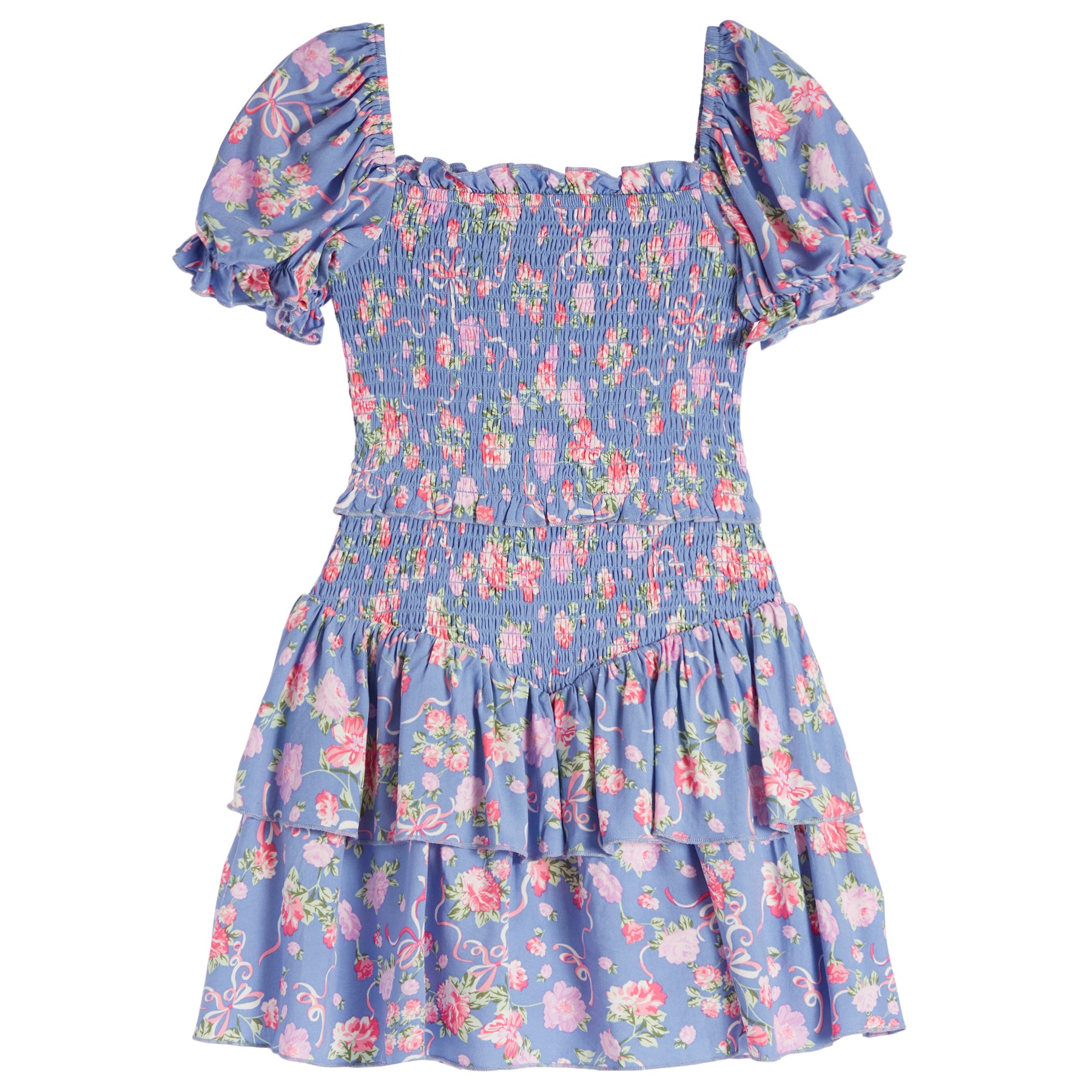 Lainey Puff Sleeves Smock Dress - Denny's