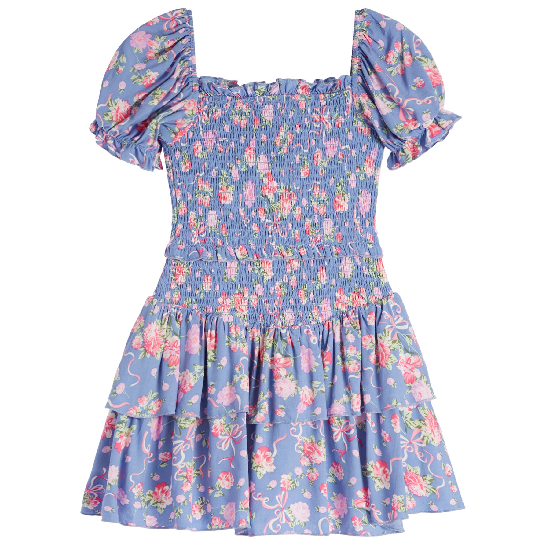 Lainey Puff Sleeves Smock Dress - Denny's