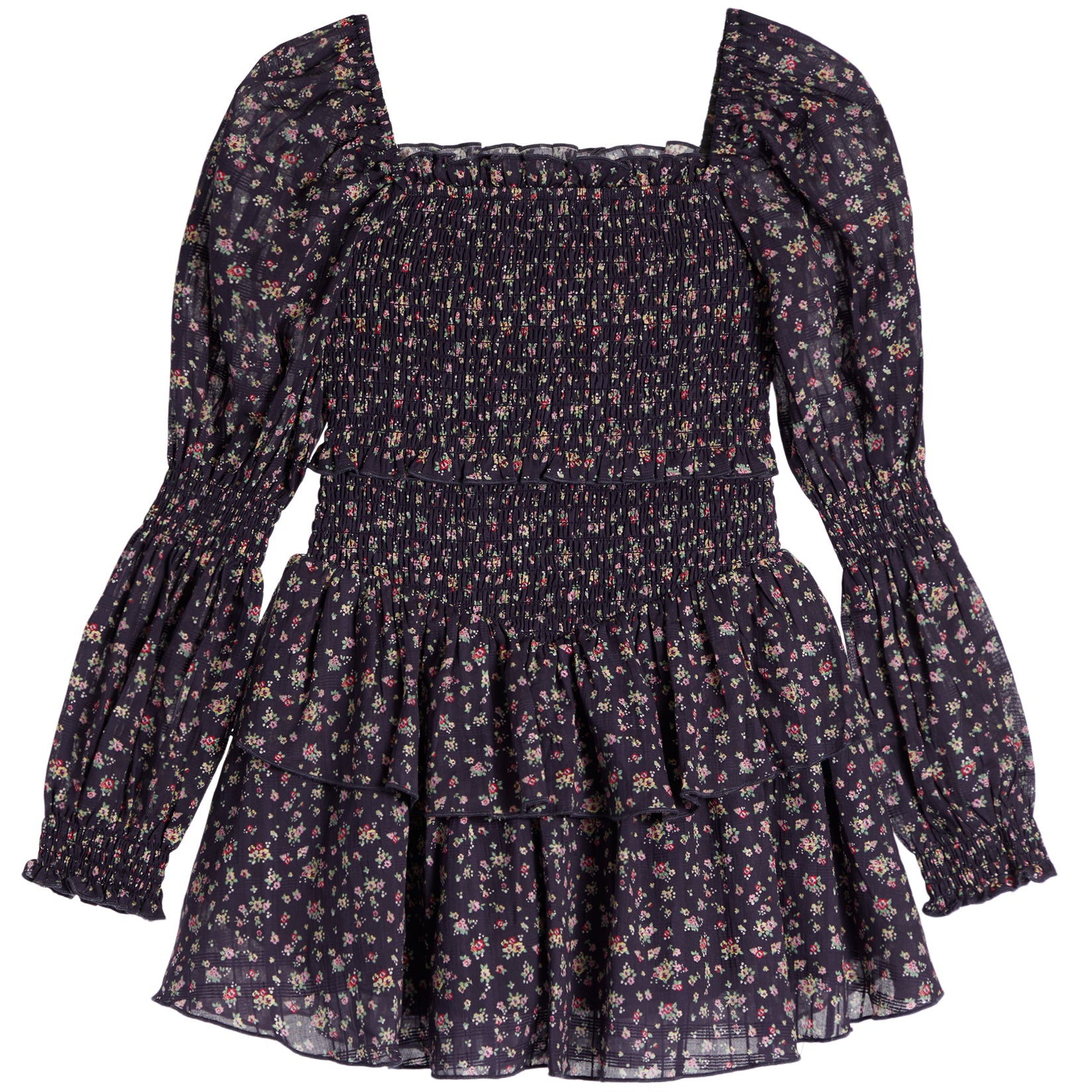Lainie Floral Long Sleeve Smock Dress - Denny's