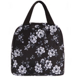 Black Floral Lunch Bag