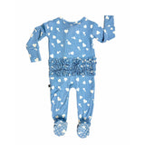 Denim Hearts Footie
