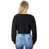 Fiona Frayed Cropped Sweater - Denny's