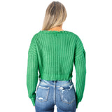 Fiona Frayed Cropped Sweater - Denny's