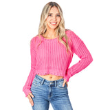 Fiona Frayed Cropped Sweater - Denny's