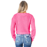 Fiona Frayed Cropped Sweater - Denny's