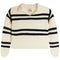 Striped Cropped Collared Sweater - Denny's