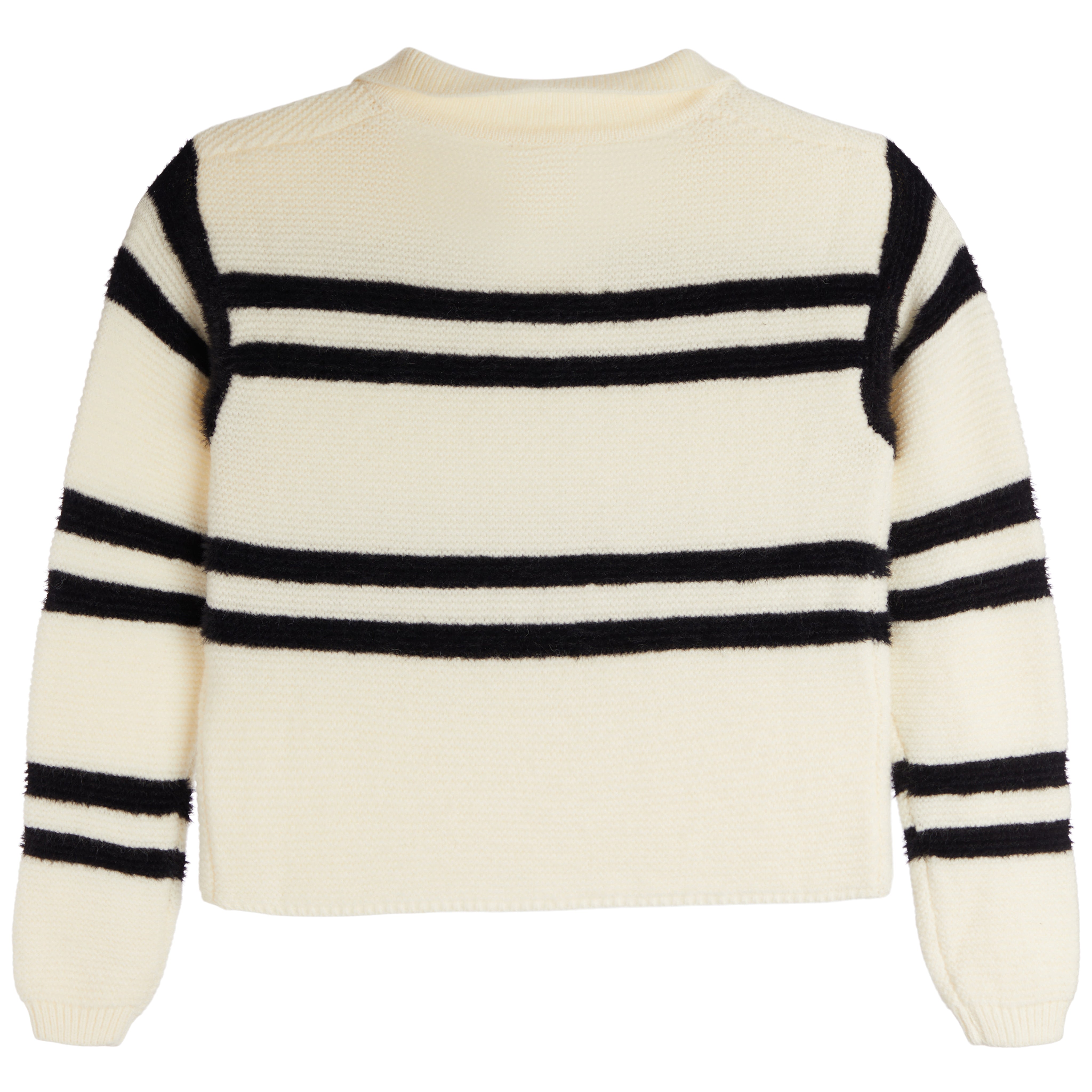 Striped Cropped Collared Sweater - Denny's