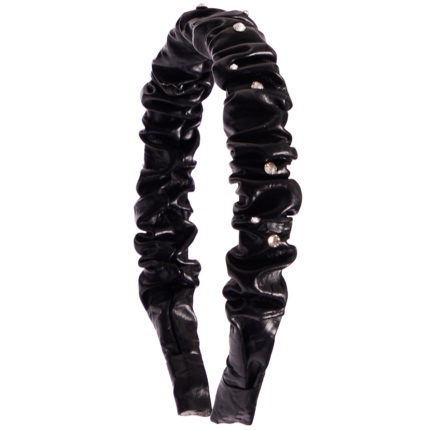 Faux Leather Crinkle Headband - Denny's