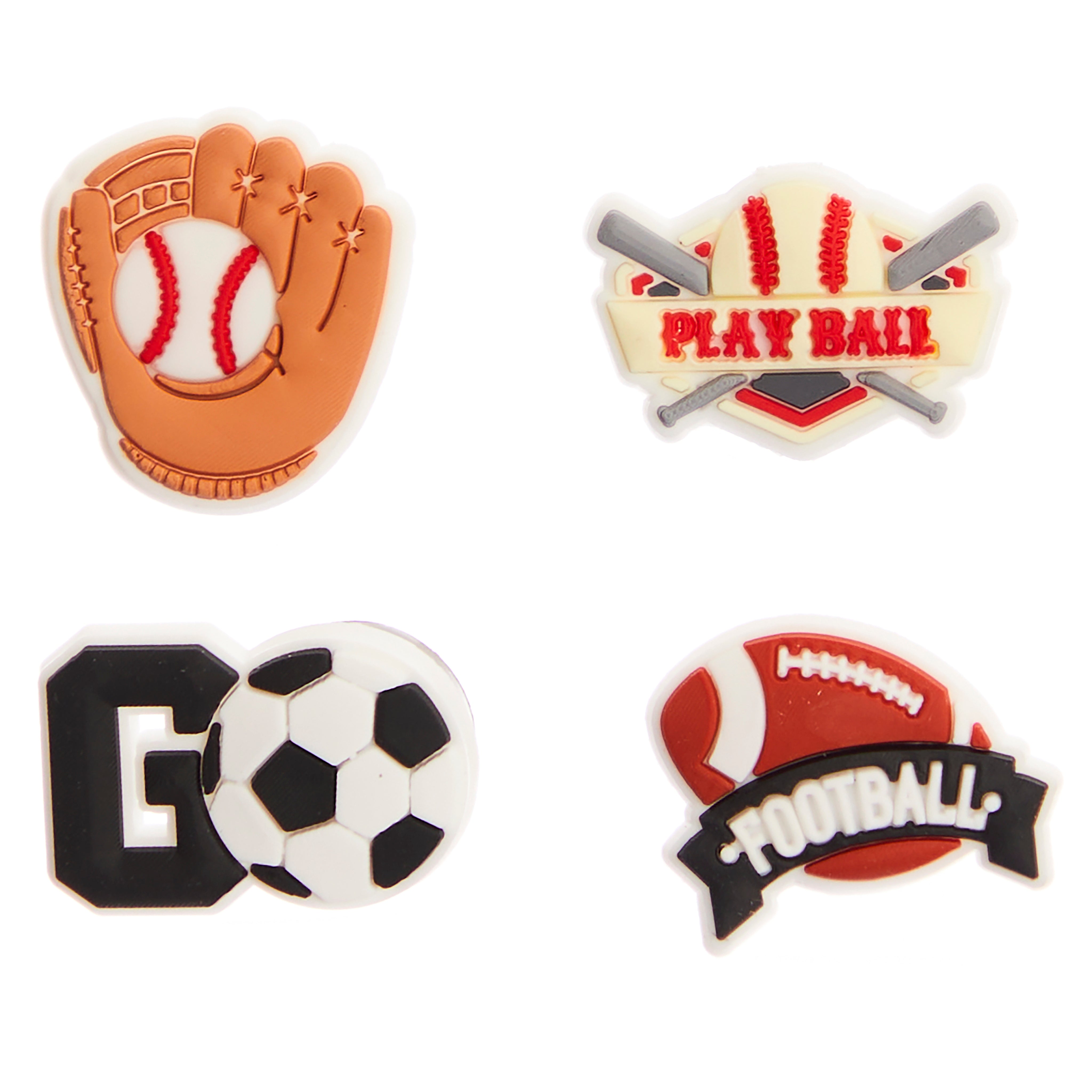 Baseball Glove, Play Ball, Football & Soccer Light Up Shoe Charms - Denny's