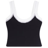 Liana White Lace Trim Tank - Denny's