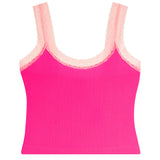 Liana White Lace Trim Tank - Denny's