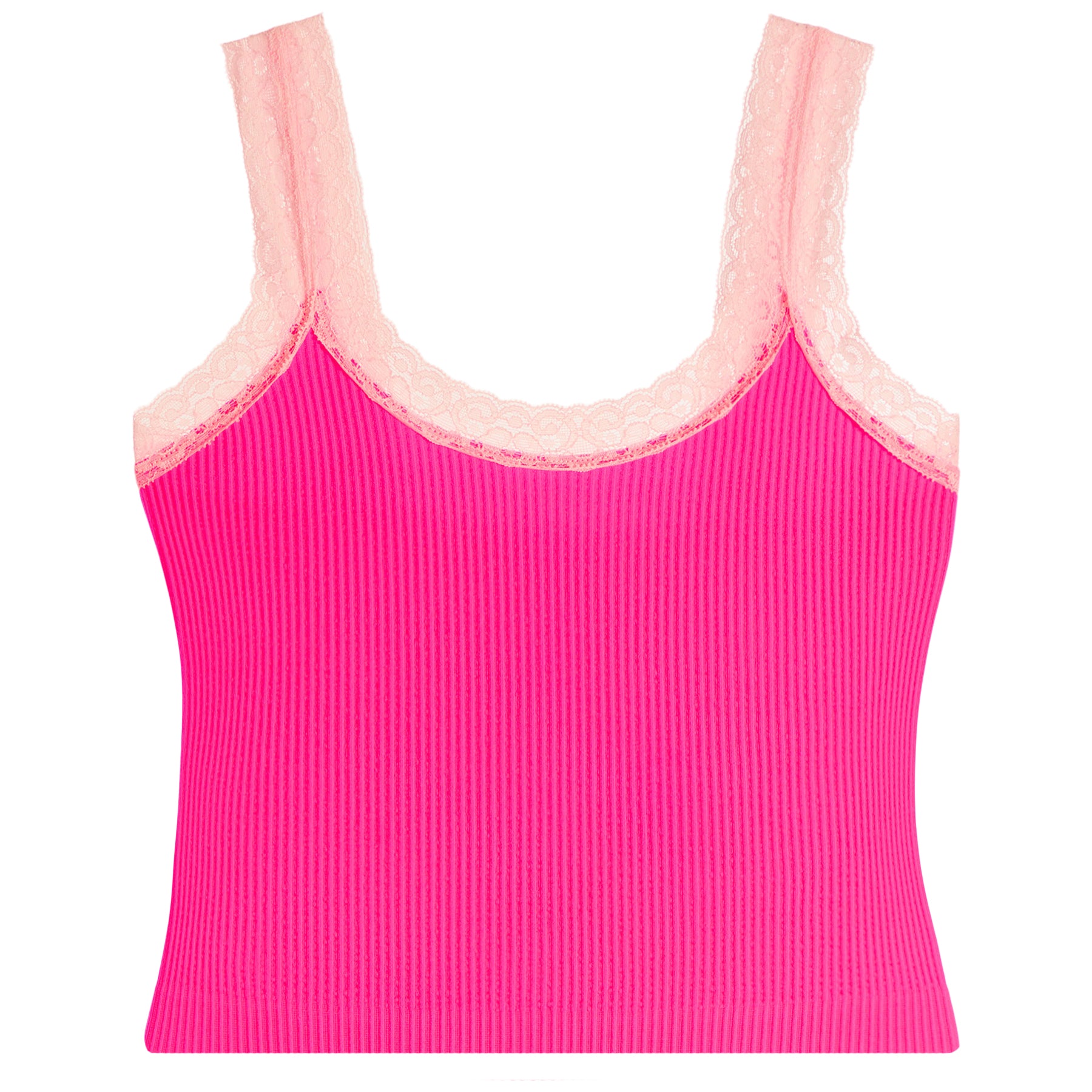 Liana White Lace Trim Tank - Denny's