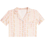 Lily Shabby Floral Stripe Cropped Short Set - Denny's