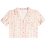 Lily Shabby Floral Stripe Cropped Short Set - Denny's